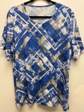 4 for $25 💙 Alia Blue Abstract Print Top 3X 💙